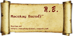 Macskay Bazsó névjegykártya
